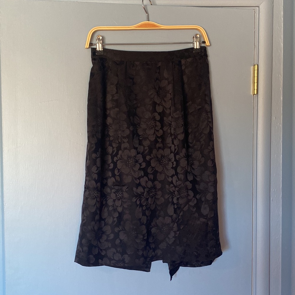 Vintage Black Floral Skirt
